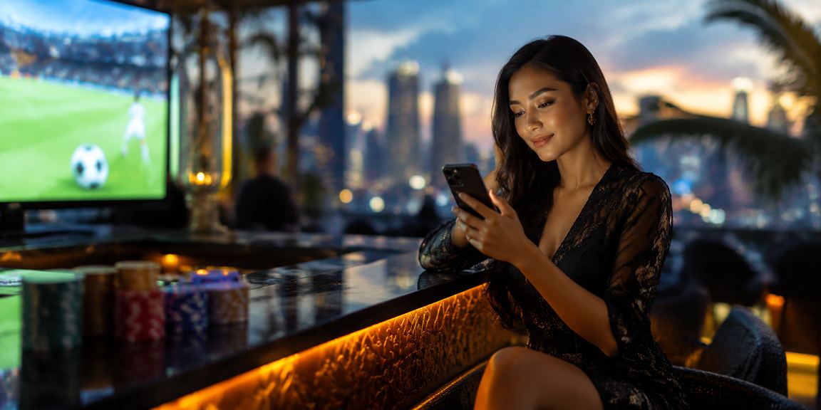 Pengguna sedang masuk ke aplikasi kasino di perangkat mobile