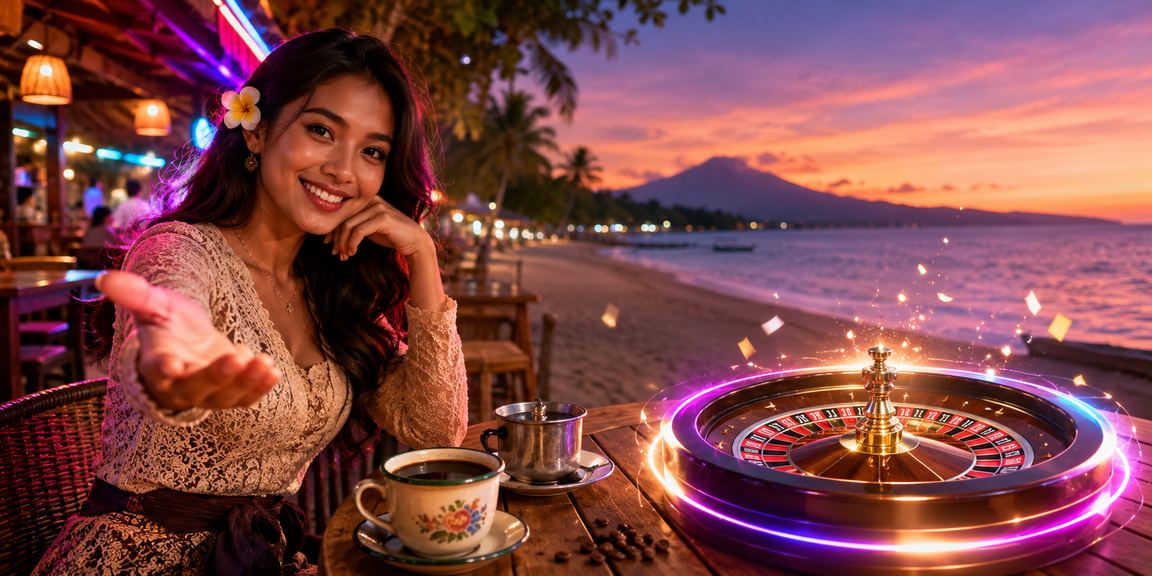 Pemain menganalisis pola Roulette sambil minum kopi dengan suasana santai